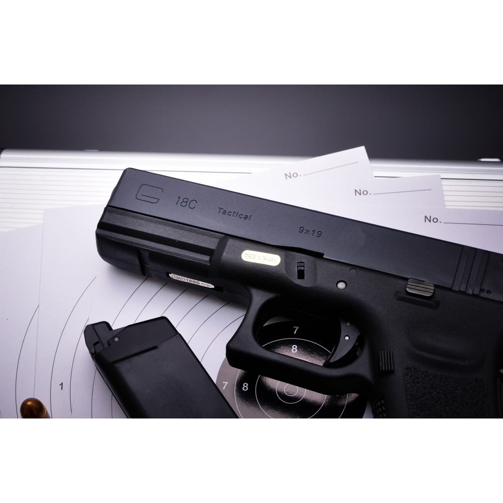 WE G18 6mm 黑色單連發版瓦斯槍 金屬滑套+金屬槍管-細節圖2