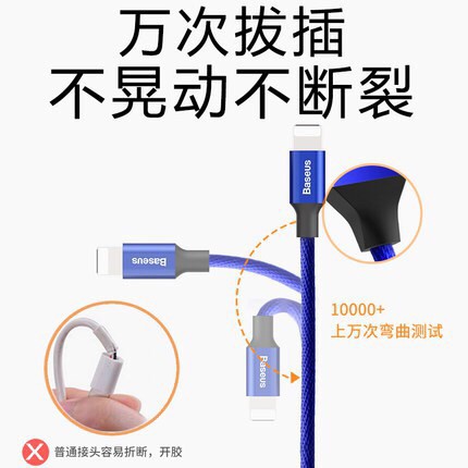 台灣現貨 QIU Baseus倍思 藝紋快速充電傳輸線 2A 蘋果 IOS & Micro & Type-C-細節圖2