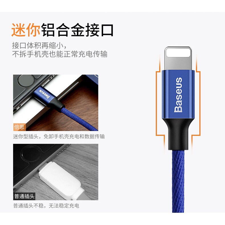 台灣現貨 QIU Baseus倍思 藝紋快速充電傳輸線 2A 蘋果 IOS & Micro & Type-C-細節圖6