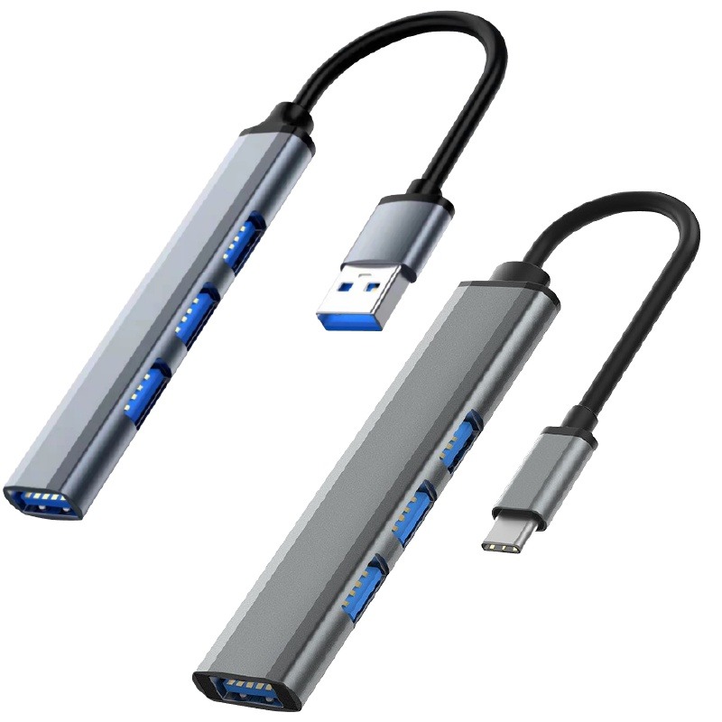 QIU 鋁合金4埠集線器 HUB 擴展器 鋁合金 USB3.0 分線器 適用Type-C USB HUB-細節圖2