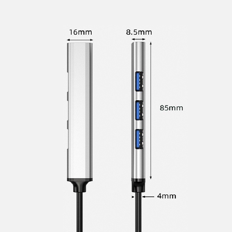 QIU 鋁合金4埠集線器 HUB 擴展器 鋁合金 USB3.0 分線器 適用Type-C USB HUB-細節圖7