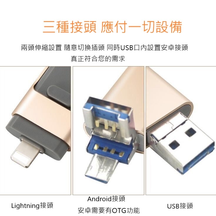 【QIU快速出貨】口袋相簿  手機隨身碟 iphone usb 隨身碟 三合一隨身碟 蘋果隨身碟 otg 備份 QIU-細節圖7