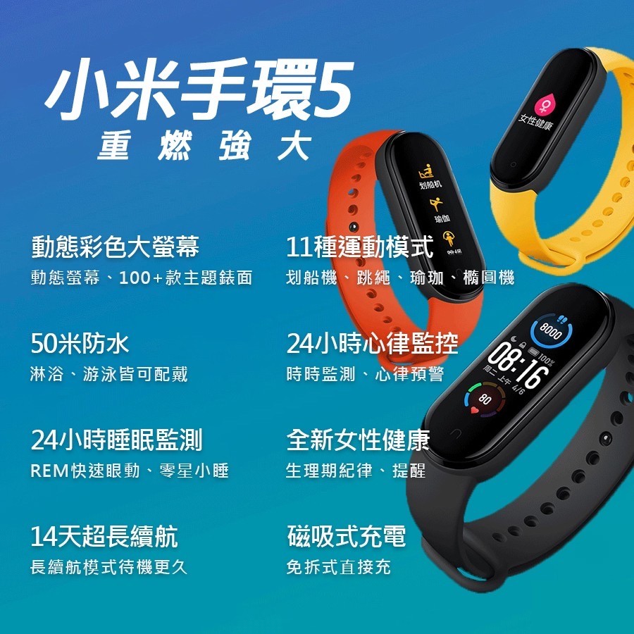 台灣現貨 QIU 小米手環5/6/7 智能手環 替代腕帶 充電器 保護貼 NFC 智能手環-細節圖3