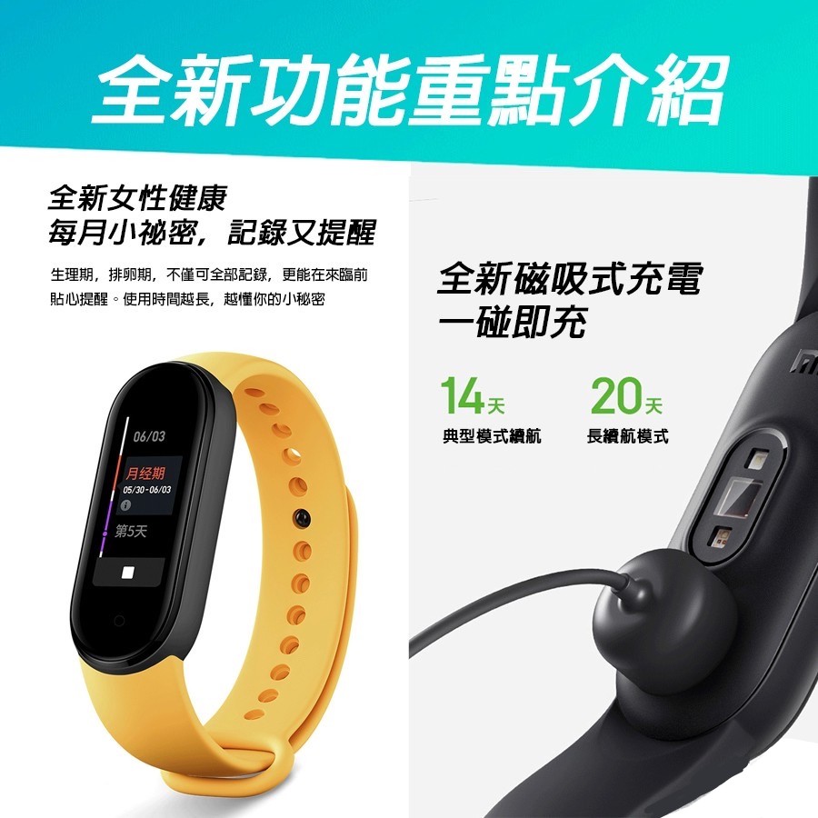 台灣現貨 QIU 小米手環5/6/7 智能手環 替代腕帶 充電器 保護貼 NFC 智能手環-細節圖7