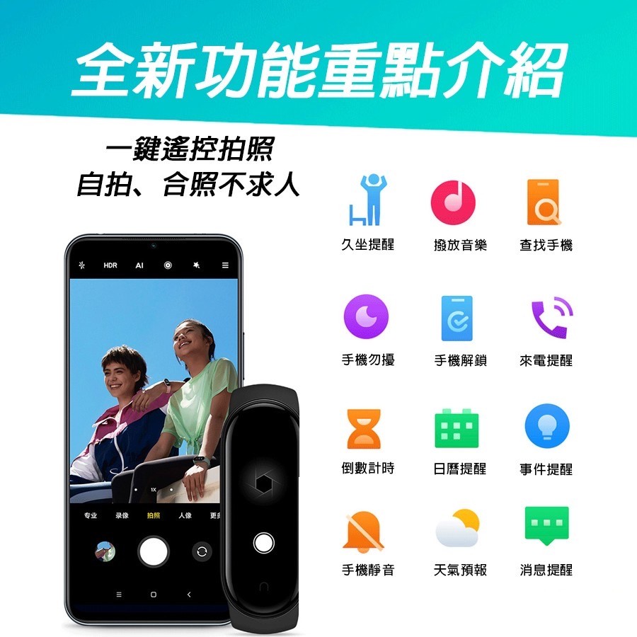 台灣現貨 QIU 小米手環5/6/7 智能手環 替代腕帶 充電器 保護貼 NFC 智能手環-細節圖8