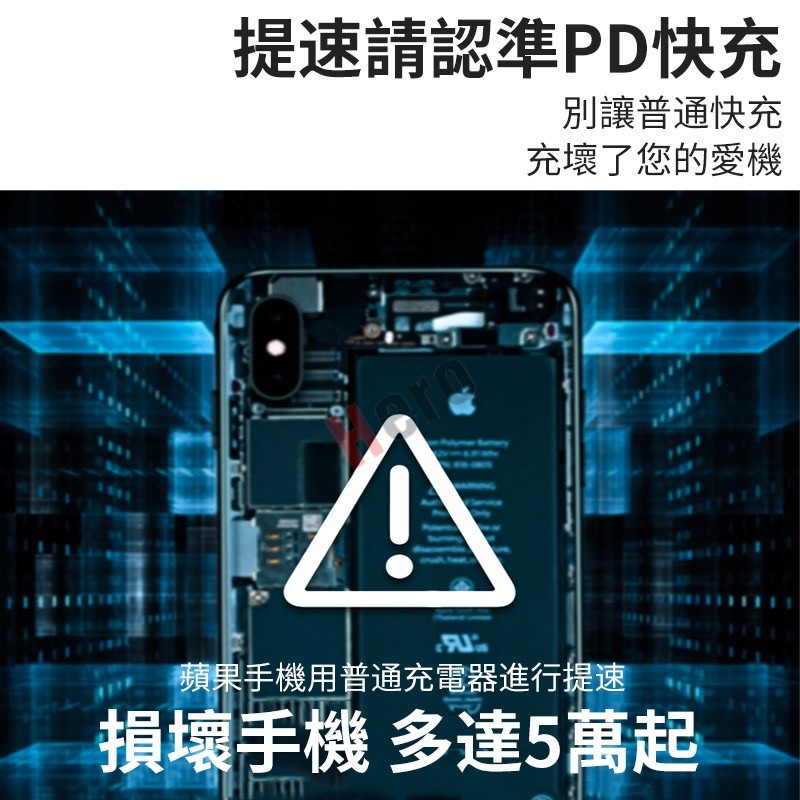 iPhone充電頭  豆腐頭 18W PD充電頭 PD充電線 Type-C孔 快充頭 充電頭 充電器 豆腐頭 快速充電器-細節圖4