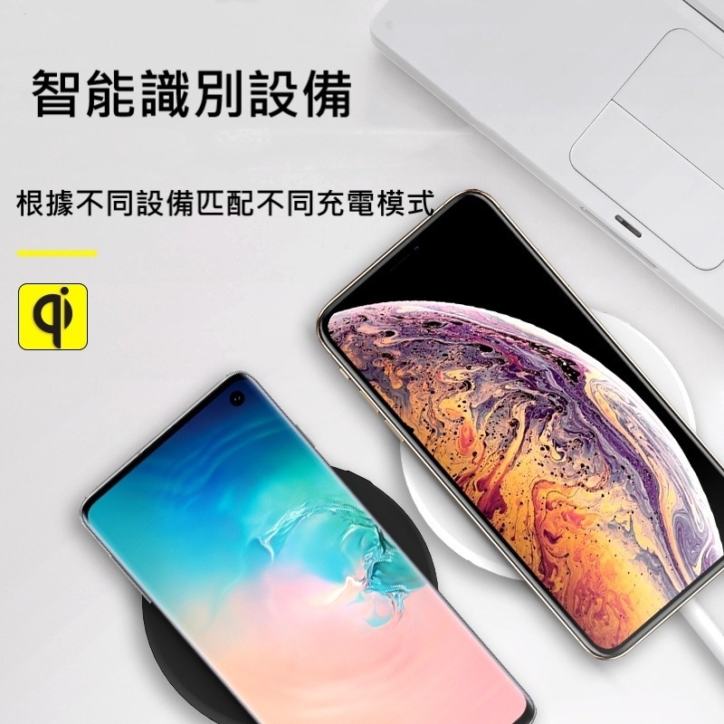 【QIU快速出貨】極簡無線充電盤 15W 無線充電 無線充電盤 iphone 安卓無線充電 無線快充充電盤 手機充電盤-細節圖4