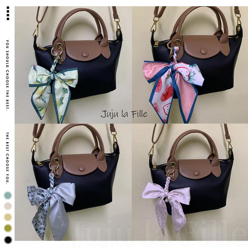 *Juju la Fille* 現貨【台灣出貨+發票+優惠中】百搭蝴蝶結絲巾包包吊飾 鑰匙圈 汽車裝飾吊飾-細節圖5