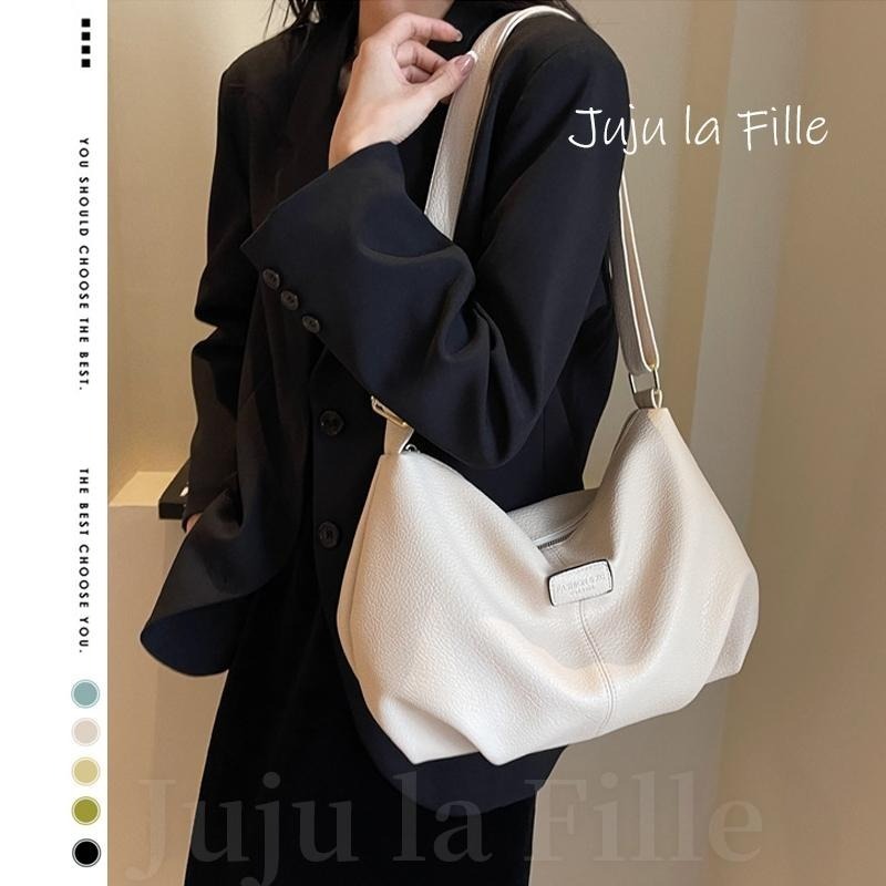 *Juju la Fille* 【台灣出貨+發票+優惠中】韓版氣質皺褶雲朵水餃包 百搭質感肩背包 斜背包-細節圖5