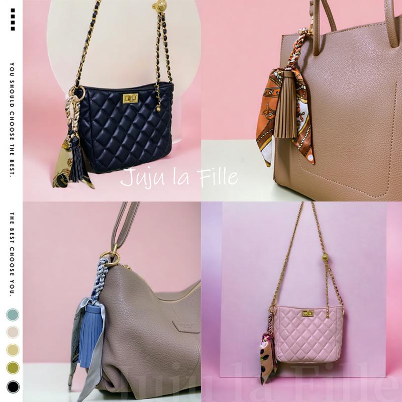 *Juju la Fille* 現貨【台灣出貨+發票+優惠中】百搭流蘇絲巾包包吊飾 鑰匙圈 汽車裝飾吊飾-細節圖2