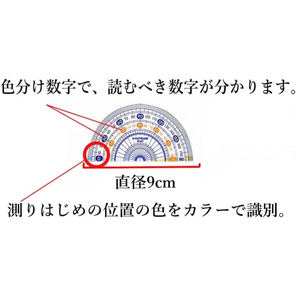 日本 Kutsuwa STAD 數學 學校 尺規 四件組 直尺 三角板 量角器 AP01A-細節圖2