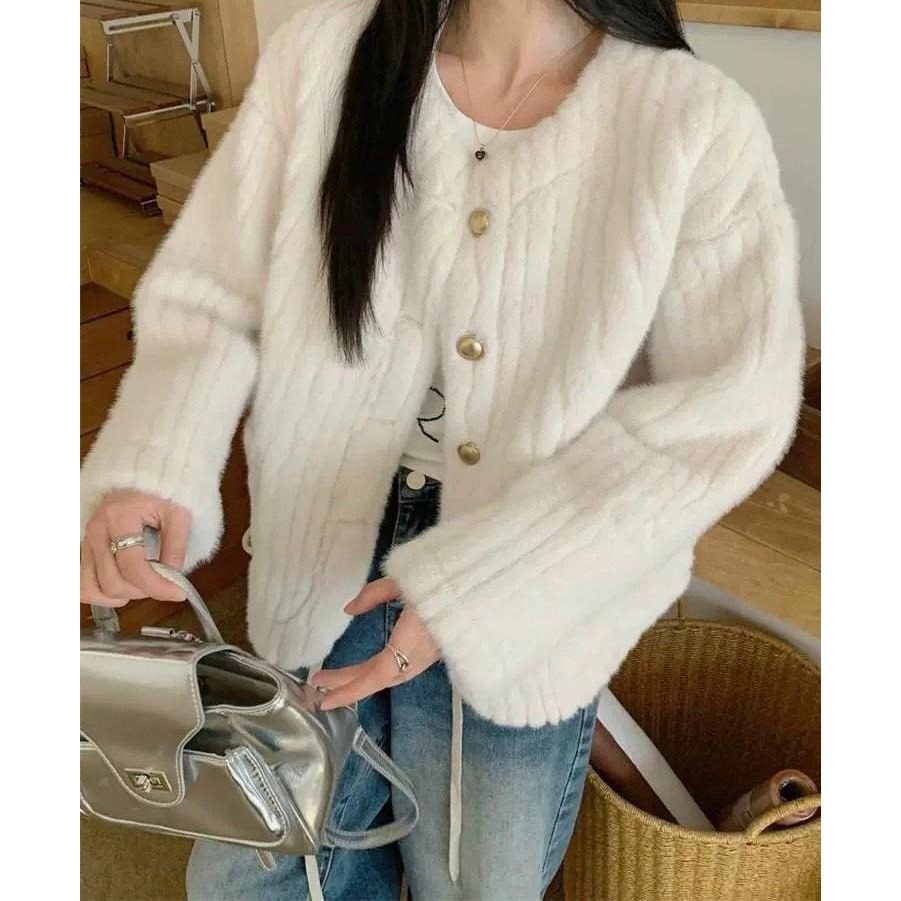 #韓國女裝 🇰🇷法式水貂毛外套-細節圖3