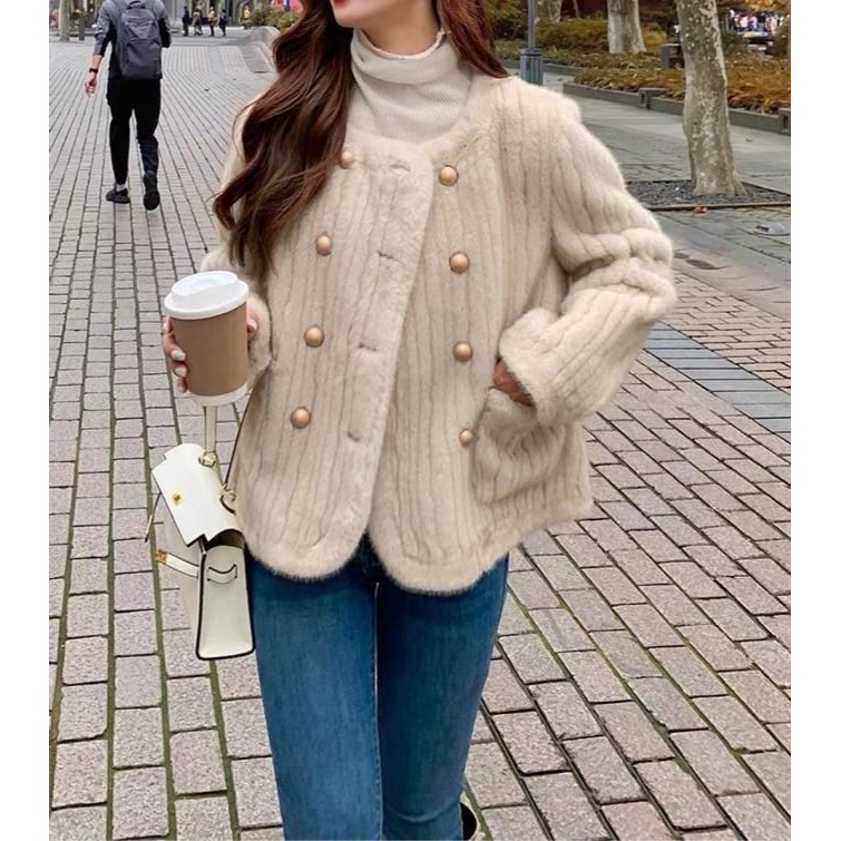 #韓國女裝 🇰🇷法式水貂毛外套-細節圖7