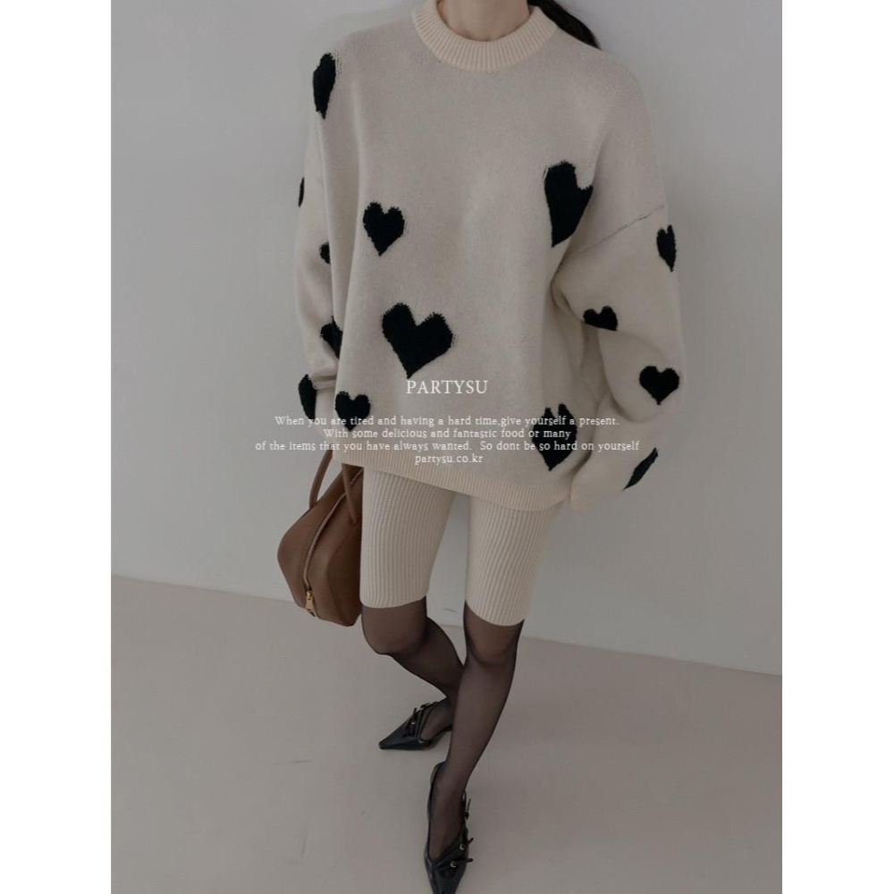 #韓國女裝 🇰🇷寬鬆慵懶愛心毛衣-細節圖7