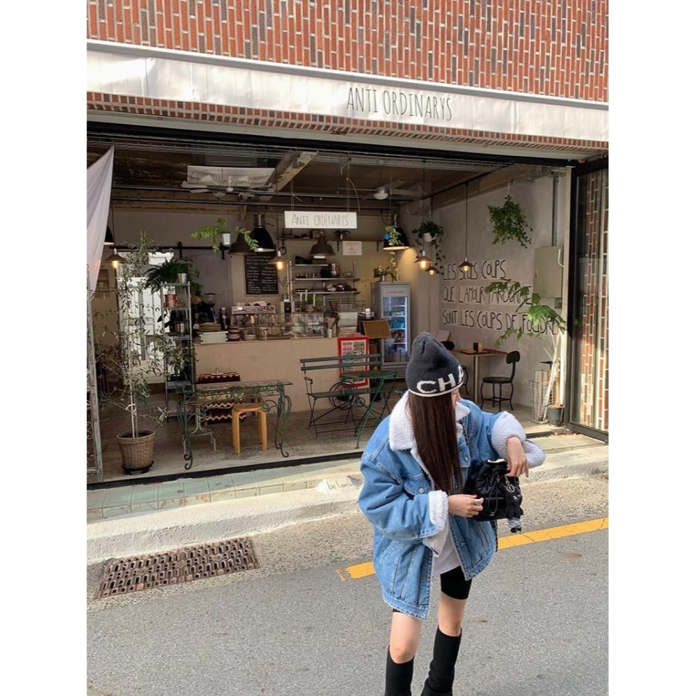 #韓國女裝  🇰🇷拼接羊羔毛牛仔外套-細節圖4