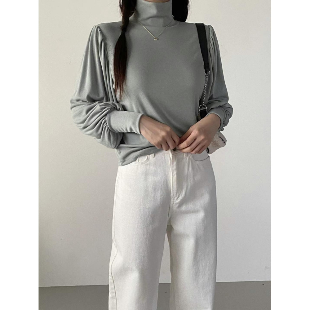 #韓國女裝 🇰🇷澎袖造型高領衣-細節圖3