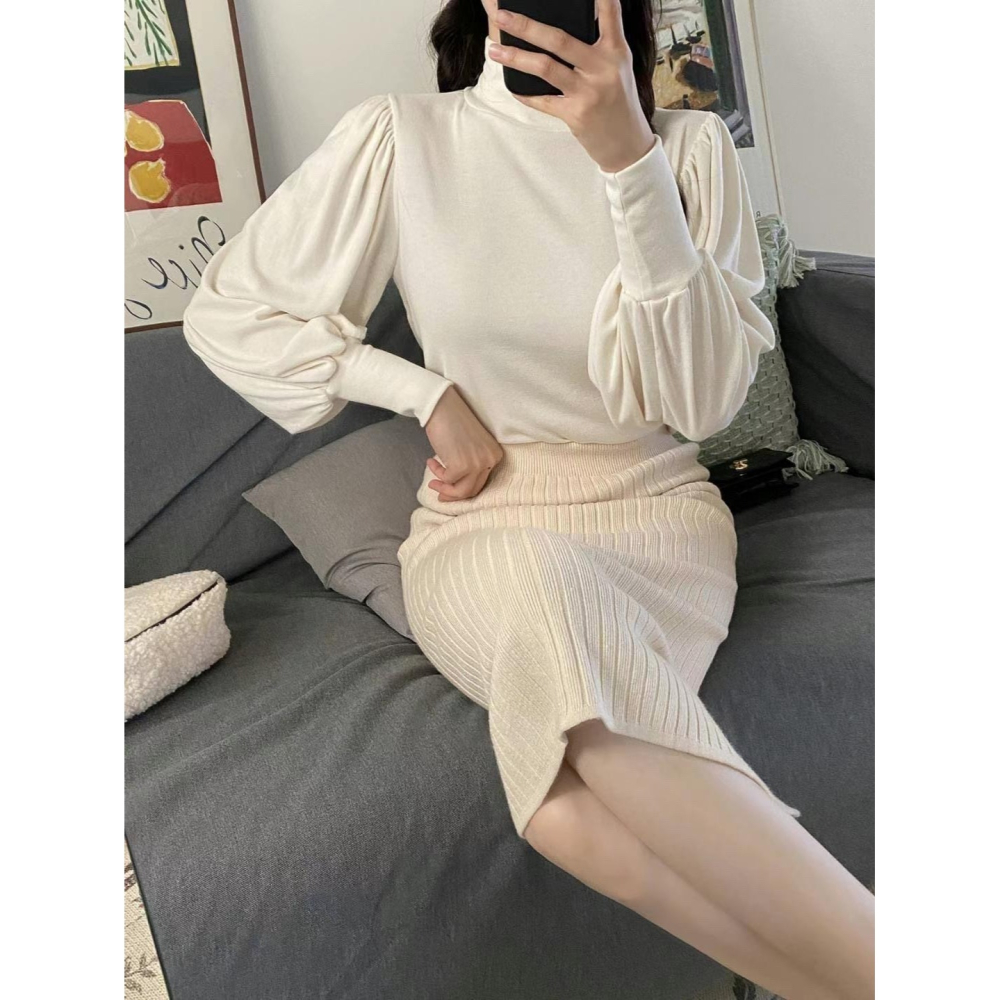 #韓國女裝 🇰🇷澎袖造型高領衣-細節圖6