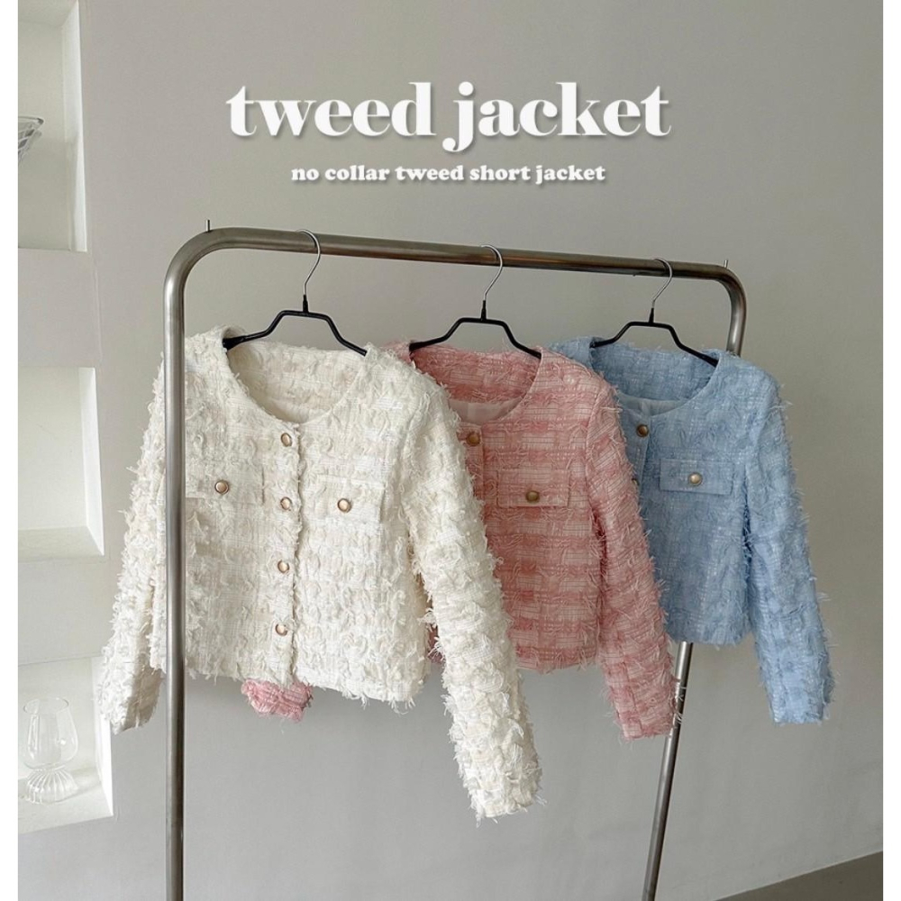 #韓國女裝    🇰🇷質感流蘇小香風外套-細節圖2