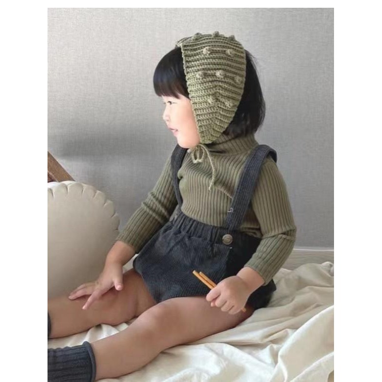 #韓版童裝 #冬季新款  #kids #baby 韓版純色高領打底衫-細節圖2