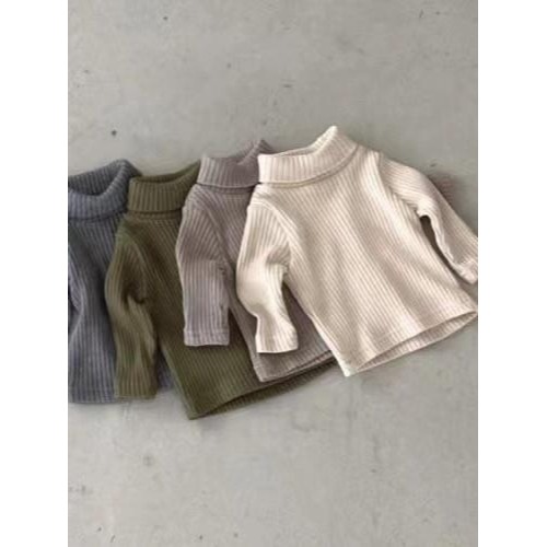 #韓版童裝 #冬季新款  #kids #baby 韓版純色高領打底衫-細節圖3