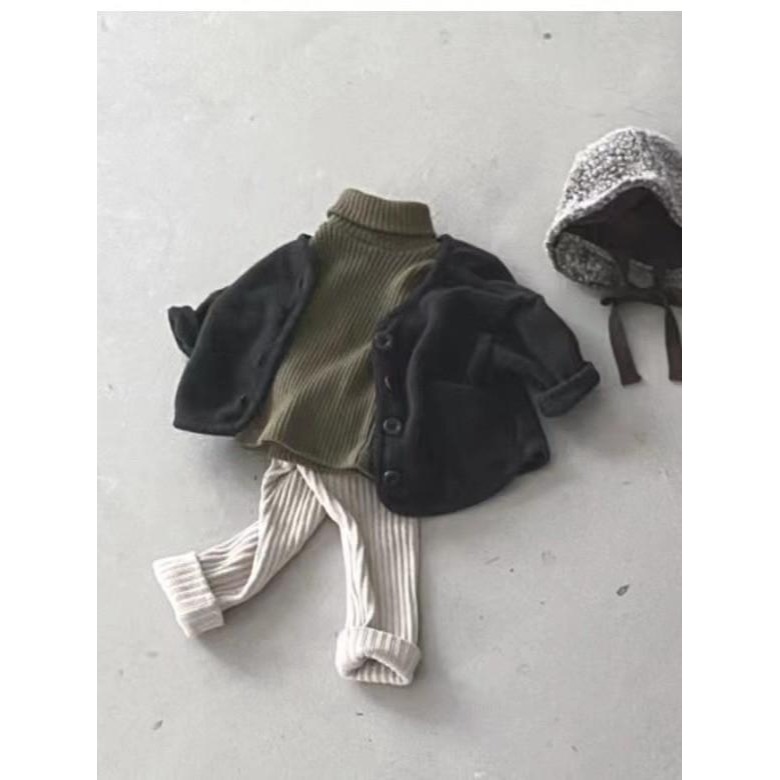 #韓版童裝 #冬季新款  #kids #baby 韓版純色高領打底衫-細節圖4