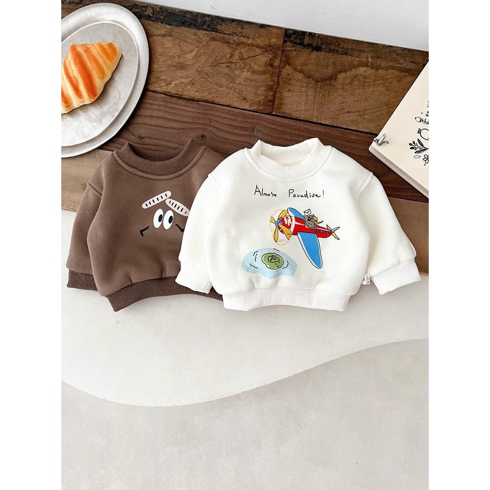 #韓版童裝 #冬季新款 #kids #baby 韓版休閒卡通加厚衛衣-細節圖5