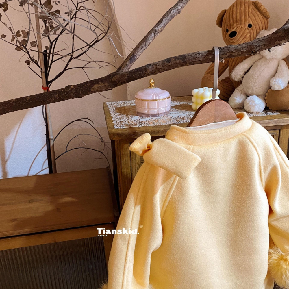 #韓版童裝 #冬季新款    #kids #baby   韓版蝴蝶結夾棉大衣（爆單款隨時售完）-細節圖5