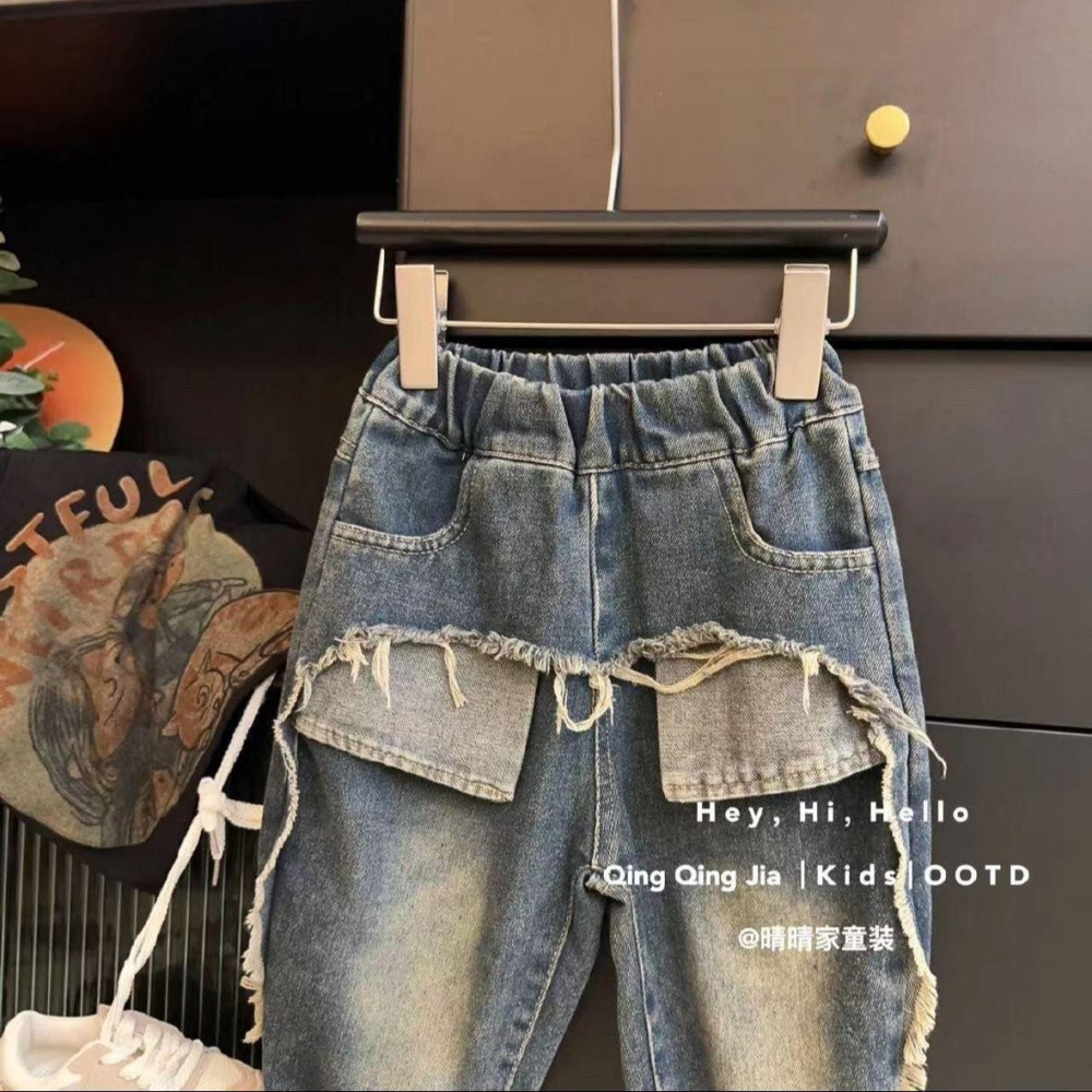 #韓版童裝 #冬季新款    #kids #baby韓版造型牛仔褲-細節圖5
