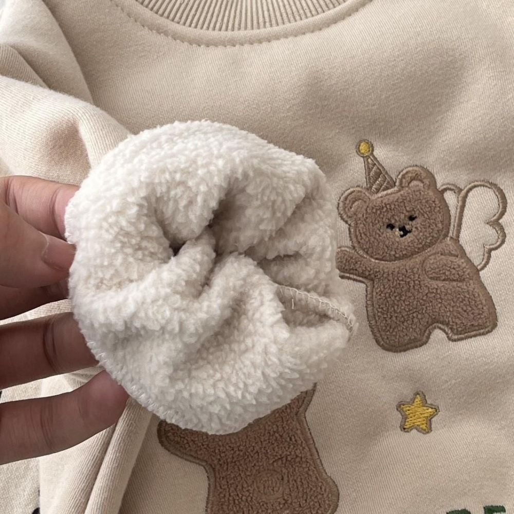 #韓版童裝 #冬季新款    #kids #baby  韓版毛毛可愛爬服（含帽子）-細節圖6