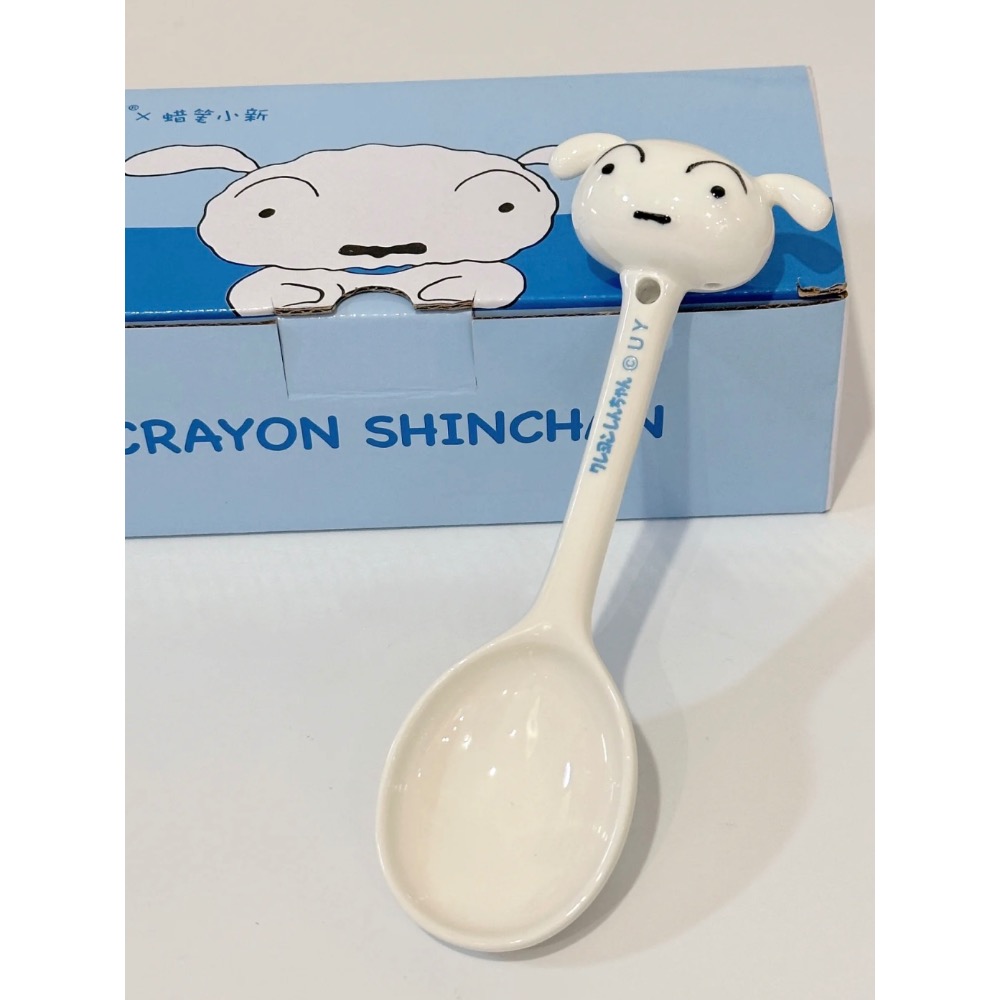『𝑴𝒆𝒐𝒘𝑺𝑻𝑶𝑹𝑬✨』蠟筆小新肥嘟嘟左衛門 小白 陶瓷勺子長柄家用卡通湯勺-規格圖5
