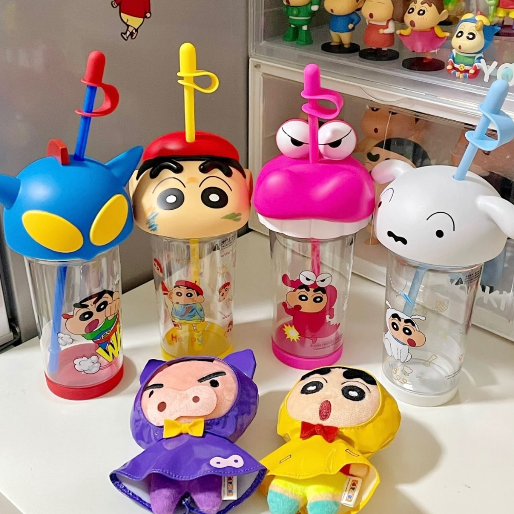『𝑴𝒆𝒐𝒘𝑺𝑻𝑶𝑹𝑬✨』蠟筆小新水杯 蠟筆小新杯子 顏值水杯 塑膠吸管杯子✨-細節圖2