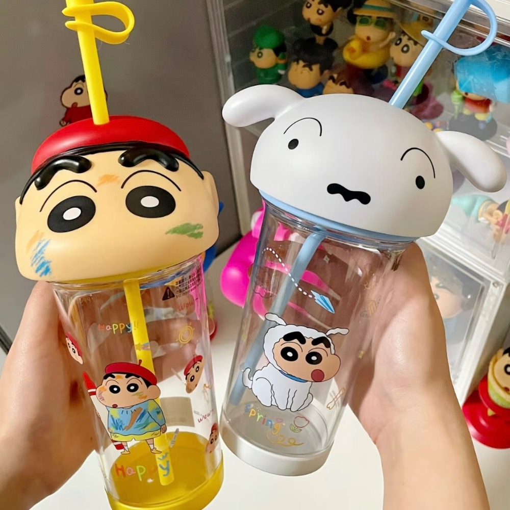 『𝑴𝒆𝒐𝒘𝑺𝑻𝑶𝑹𝑬✨』蠟筆小新水杯 蠟筆小新杯子 顏值水杯 塑膠吸管杯子✨-細節圖4