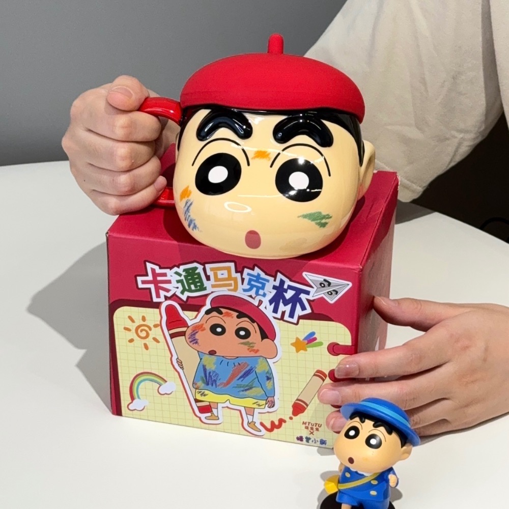 『𝑴𝒆𝒐𝒘𝑺𝑻𝑶𝑹𝑬正版聯名✨』蠟筆小新陶瓷馬克杯 530ml 可愛馬克杯 精美馬克杯✨-細節圖2