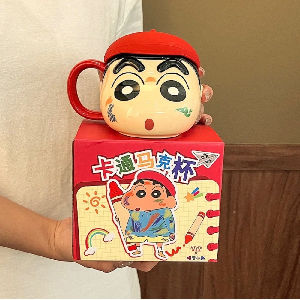 『𝑴𝒆𝒐𝒘𝑺𝑻𝑶𝑹𝑬正版聯名✨』蠟筆小新陶瓷馬克杯 530ml 可愛馬克杯 精美馬克杯✨-細節圖4