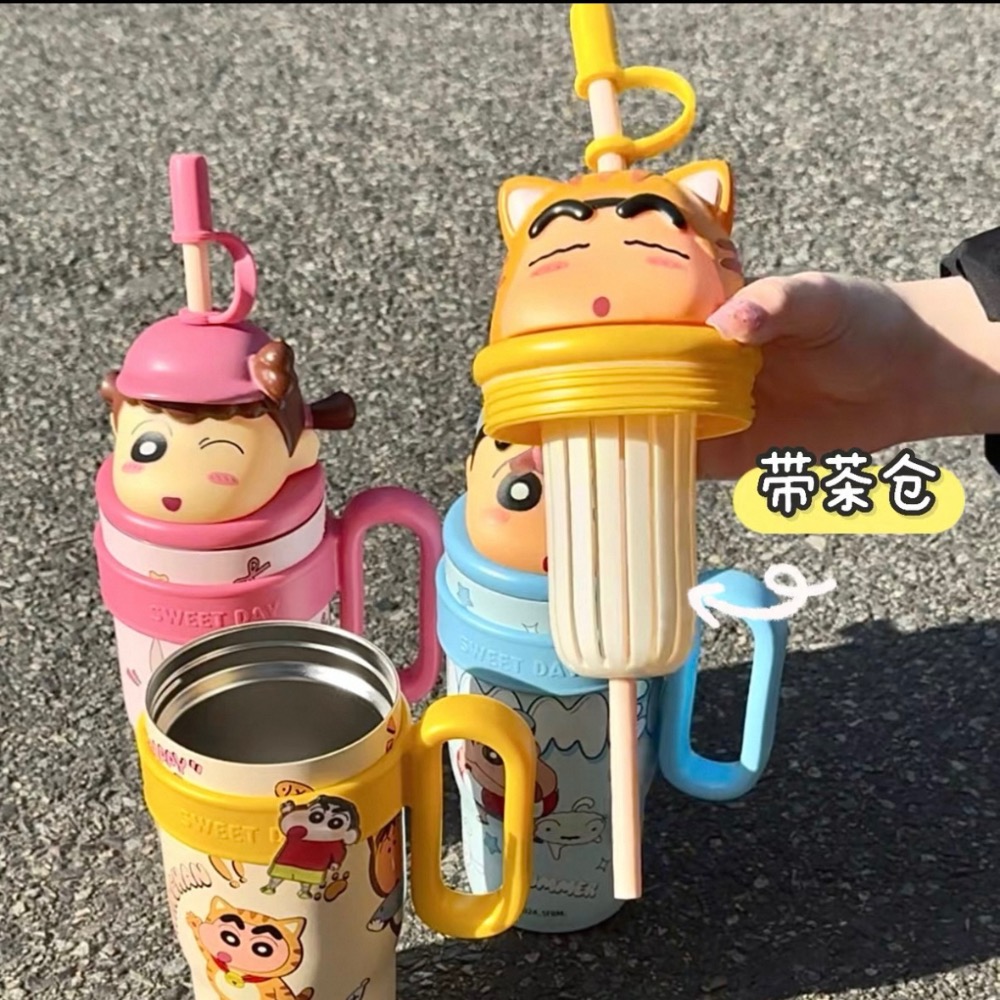 『𝑴𝒆𝒐𝒘𝑺𝑻𝑶𝑹𝑬✨』蠟筆小新冰霸杯 大容量 316不鏽鋼 大手柄好拿✨-細節圖2