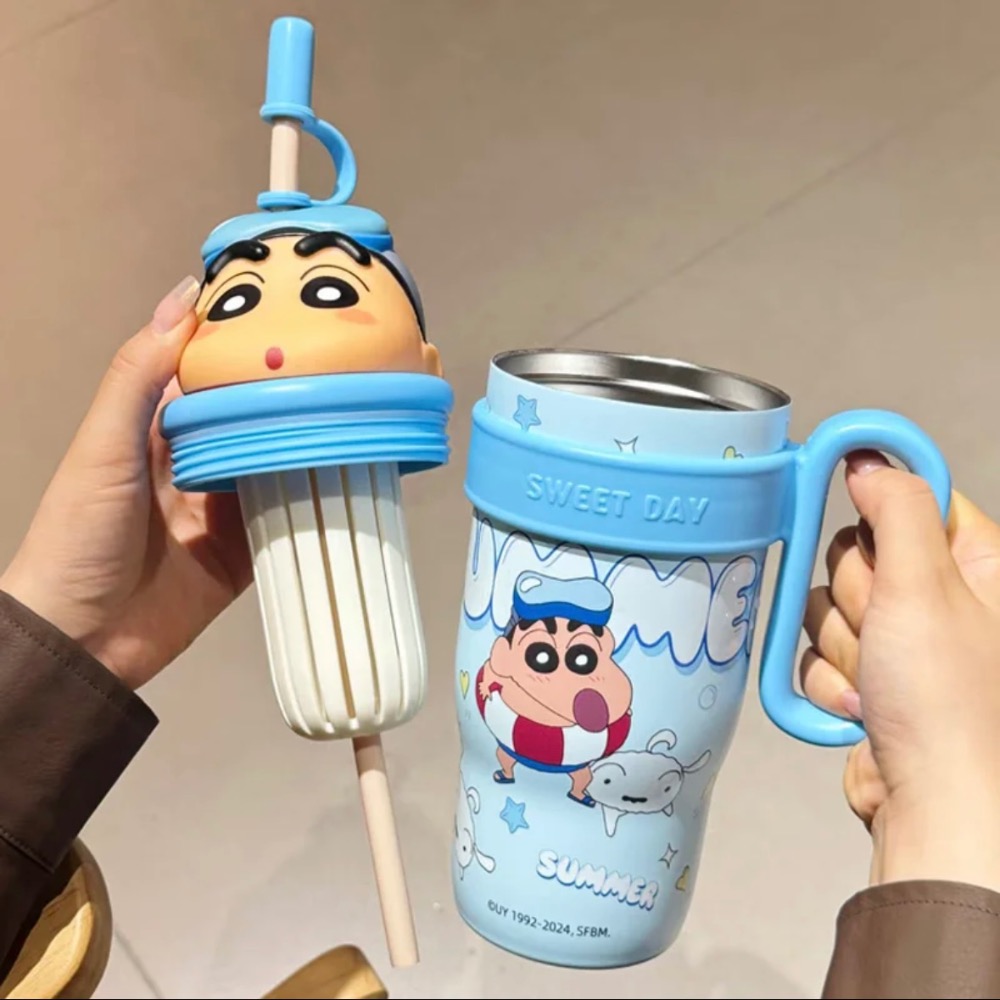 『𝑴𝒆𝒐𝒘𝑺𝑻𝑶𝑹𝑬✨』蠟筆小新冰霸杯 大容量 316不鏽鋼 大手柄好拿✨-細節圖4