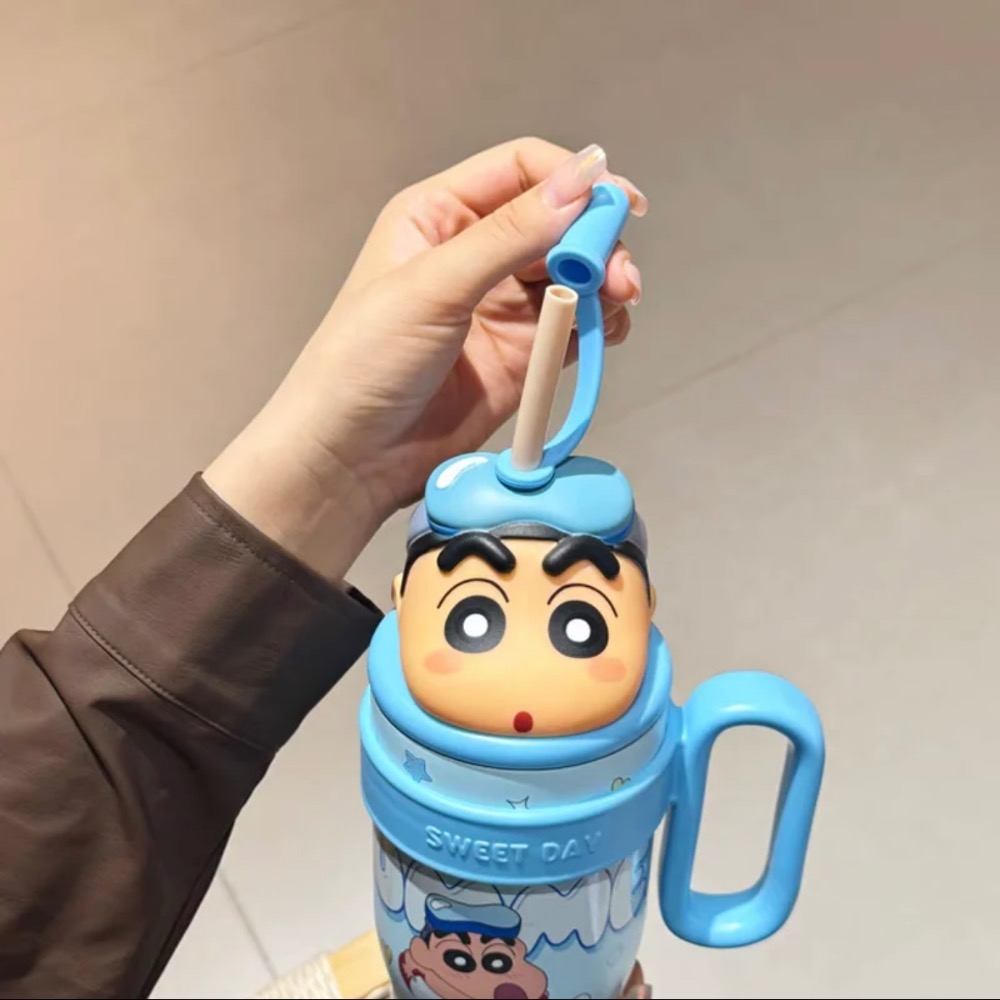 『𝑴𝒆𝒐𝒘𝑺𝑻𝑶𝑹𝑬✨』蠟筆小新冰霸杯 大容量 316不鏽鋼 大手柄好拿✨-細節圖5