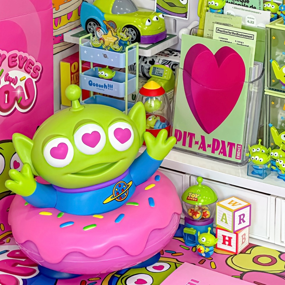 『𝑴𝒆𝒐𝒘𝑺𝑻𝑶𝑹𝑬正版聯名✨』三眼怪心動甜甜圈擺件 手動控制檔數✨-細節圖7