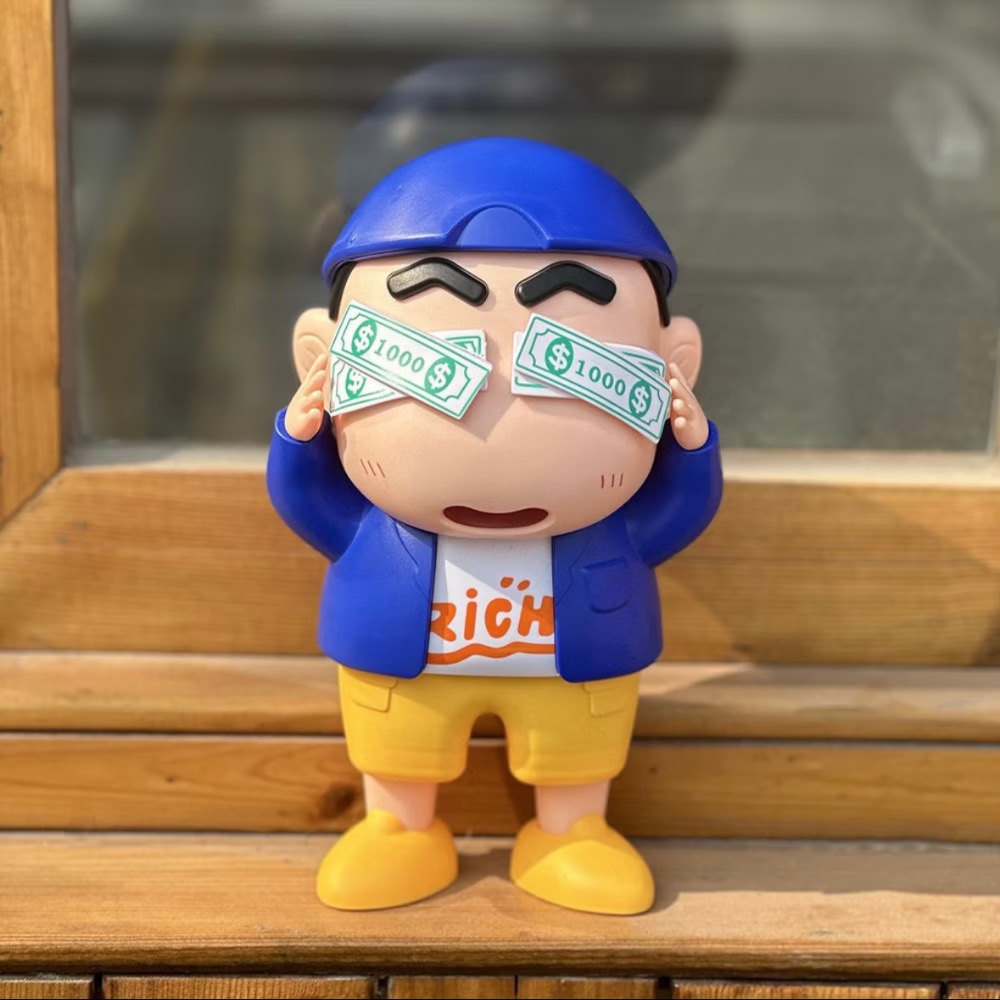 『𝑴𝒆𝒐𝒘𝑺𝑻𝑶𝑹𝑬✨』 土豪小新 美金小新 小新存錢罐只進不出 可愛擺件🤍-細節圖5