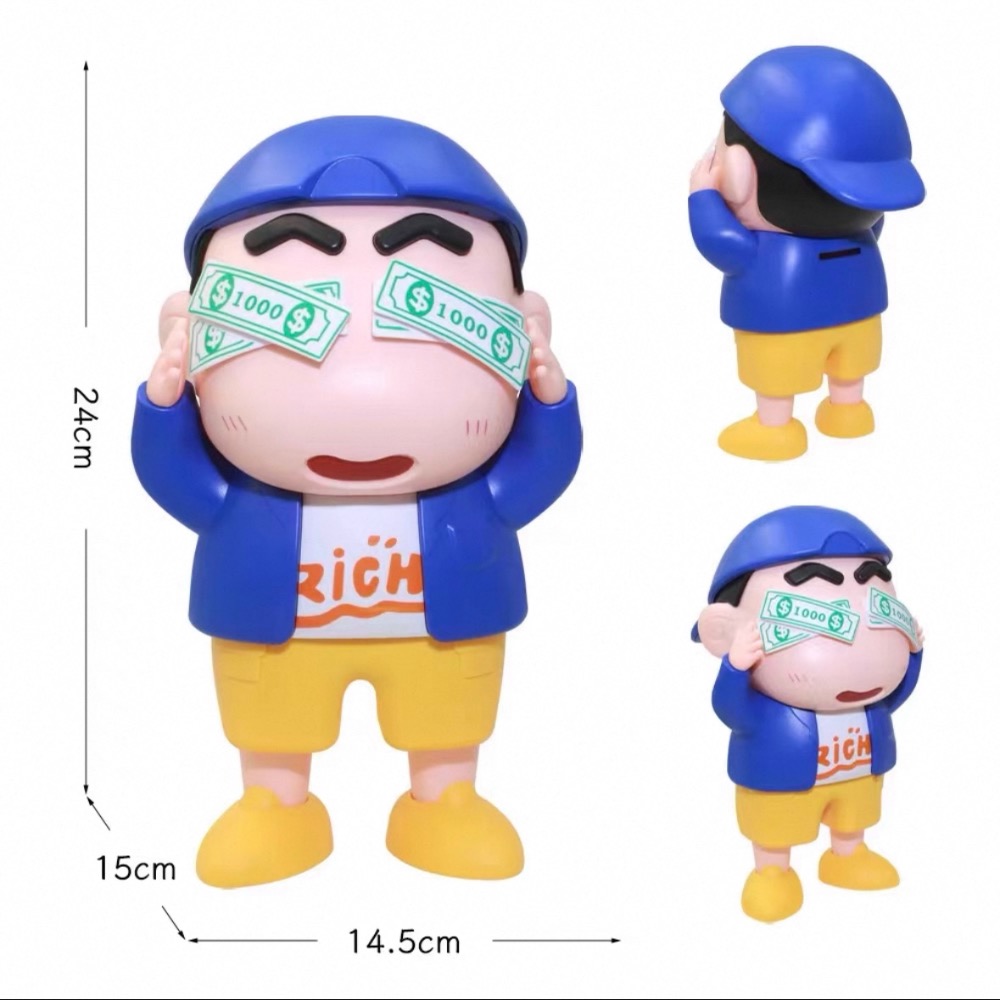 『𝑴𝒆𝒐𝒘𝑺𝑻𝑶𝑹𝑬✨』 土豪小新 美金小新 小新存錢罐只進不出 可愛擺件🤍-細節圖7