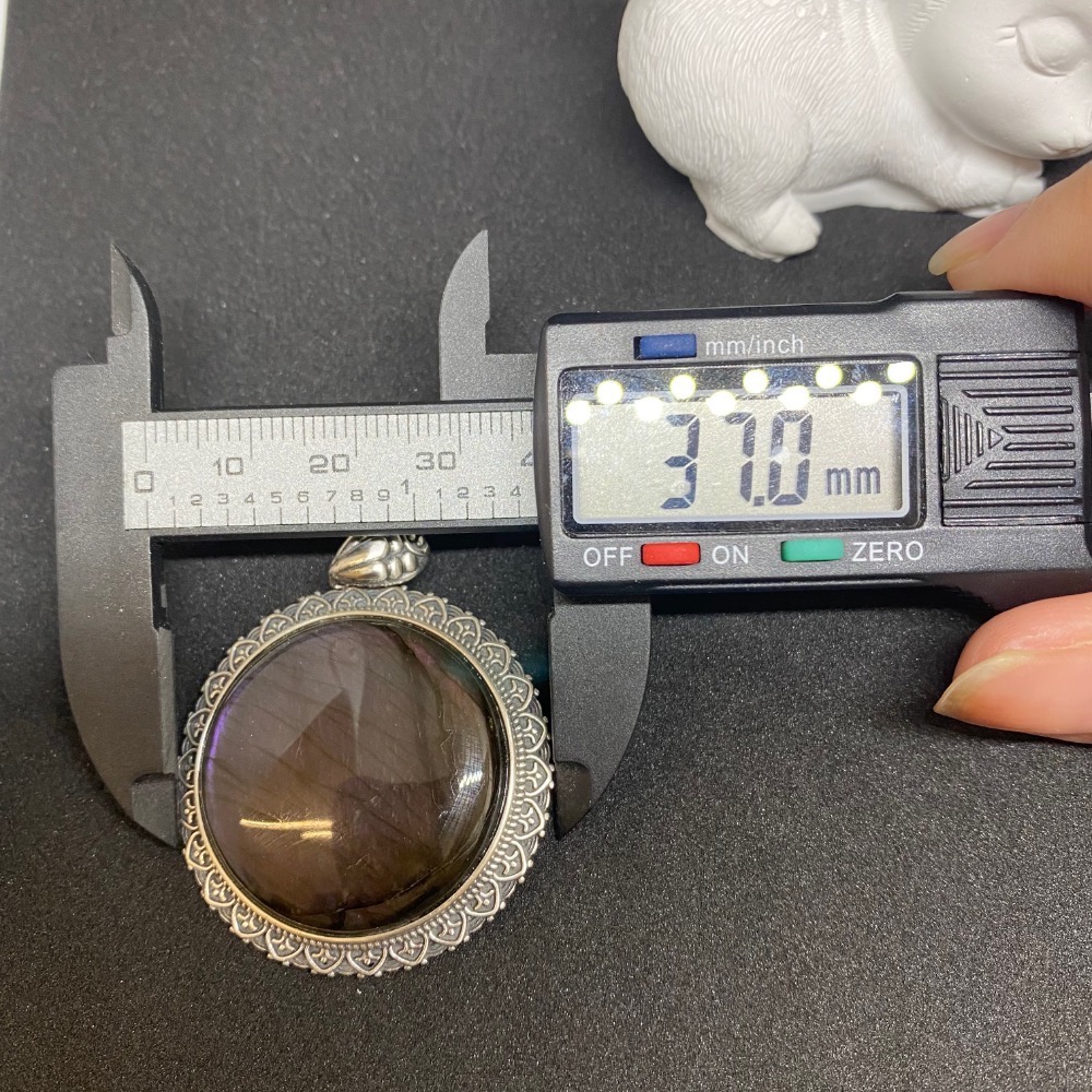 紫色大圓拉長石項鍊 拉長石吊墜-細節圖4