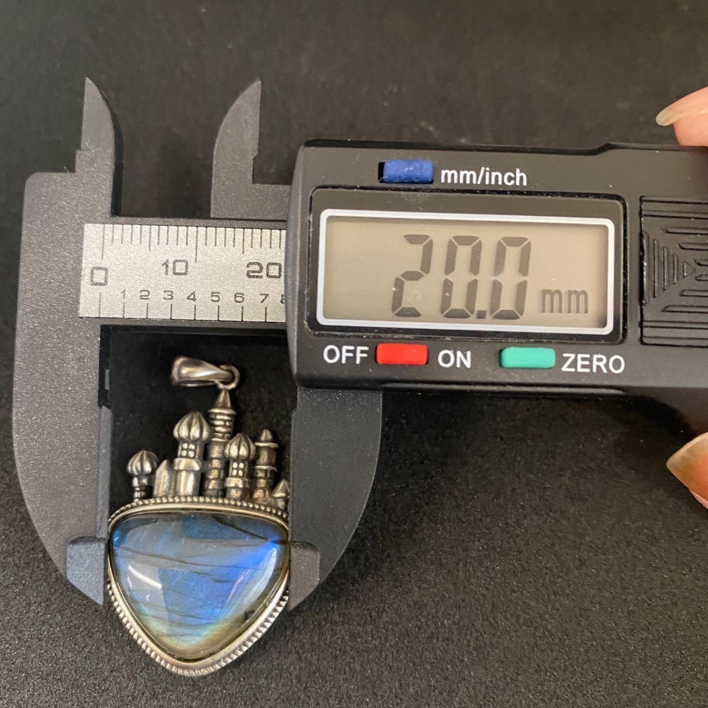 藍色拉長石 藍色城堡拉長石 藍色拉長石城堡款 藍色拉長石吊墜-細節圖2