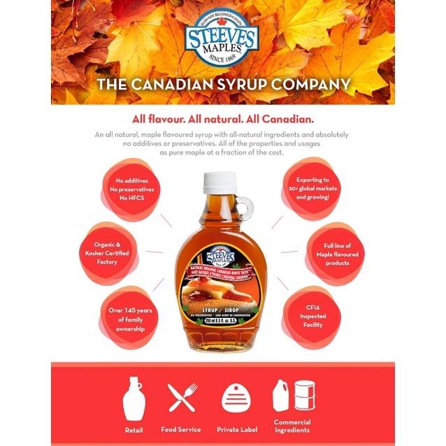 🍁加拿大楓糖漿250ml 🌲楓葉楓樹糖漿 Steeves Maple Syrup 史帝夫純楓糖 楓糖 煎餅糖漿 煎餅粉-細節圖2