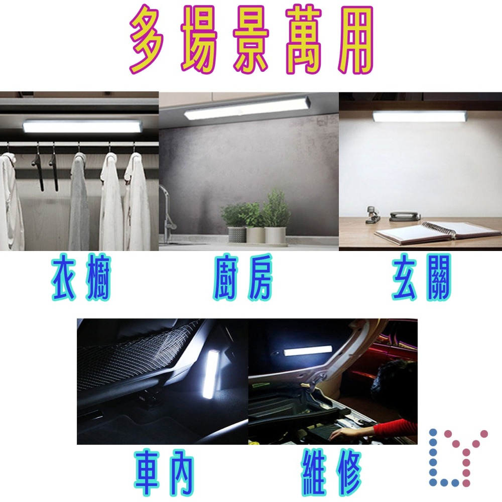 車用LED智能光感應燈條-人體感應燈自動亮-USB充電無極調光-內附強磁可磁吸-附磁吸貼適用各種場所[車燈系列]-細節圖5