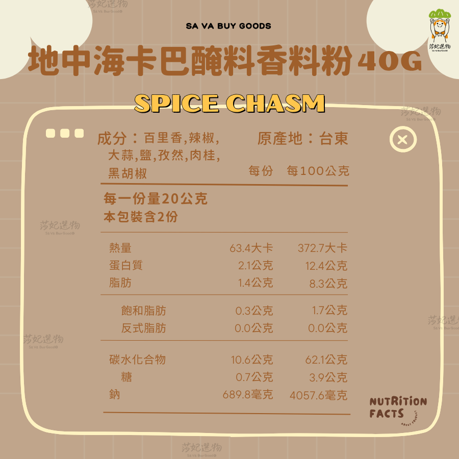 香辛深淵 地中海卡巴醃料香料粉-細節圖2