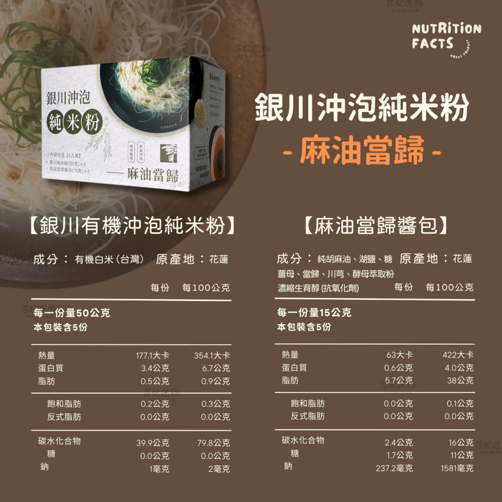 銀川沖泡純米粉 - 麻油當歸 5入/盒-細節圖2