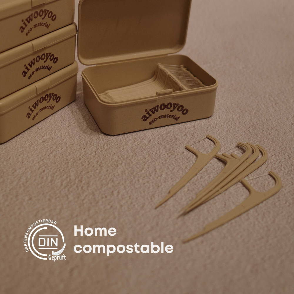 天然牙線棒｜植物纖維牙線棒+無塑收納盒 60入組-細節圖3