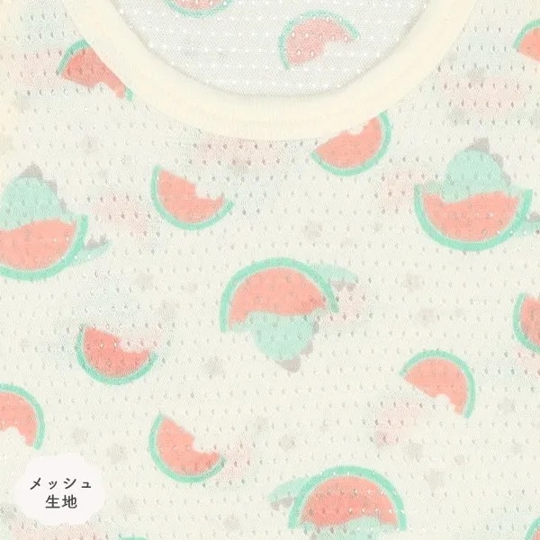 日本西松屋｜恐龍西瓜車車網眼無袖包屁衣-三件組 童裝 日本代購-細節圖2