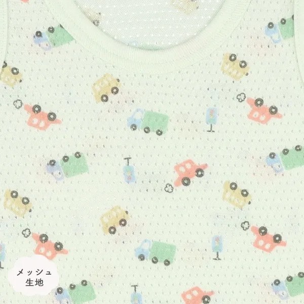 日本西松屋｜恐龍西瓜車車網眼無袖包屁衣-三件組 童裝 日本代購-細節圖3