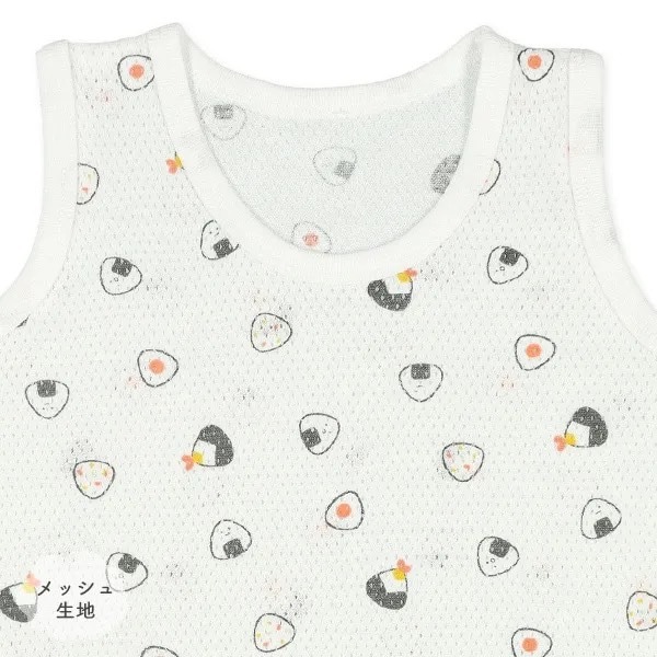 日本西松屋｜壽司飯糰網眼無袖包屁衣-三件組 童裝 日本代購-細節圖3